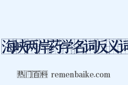 海峡两岸药学名词反义词是什么意思的图片